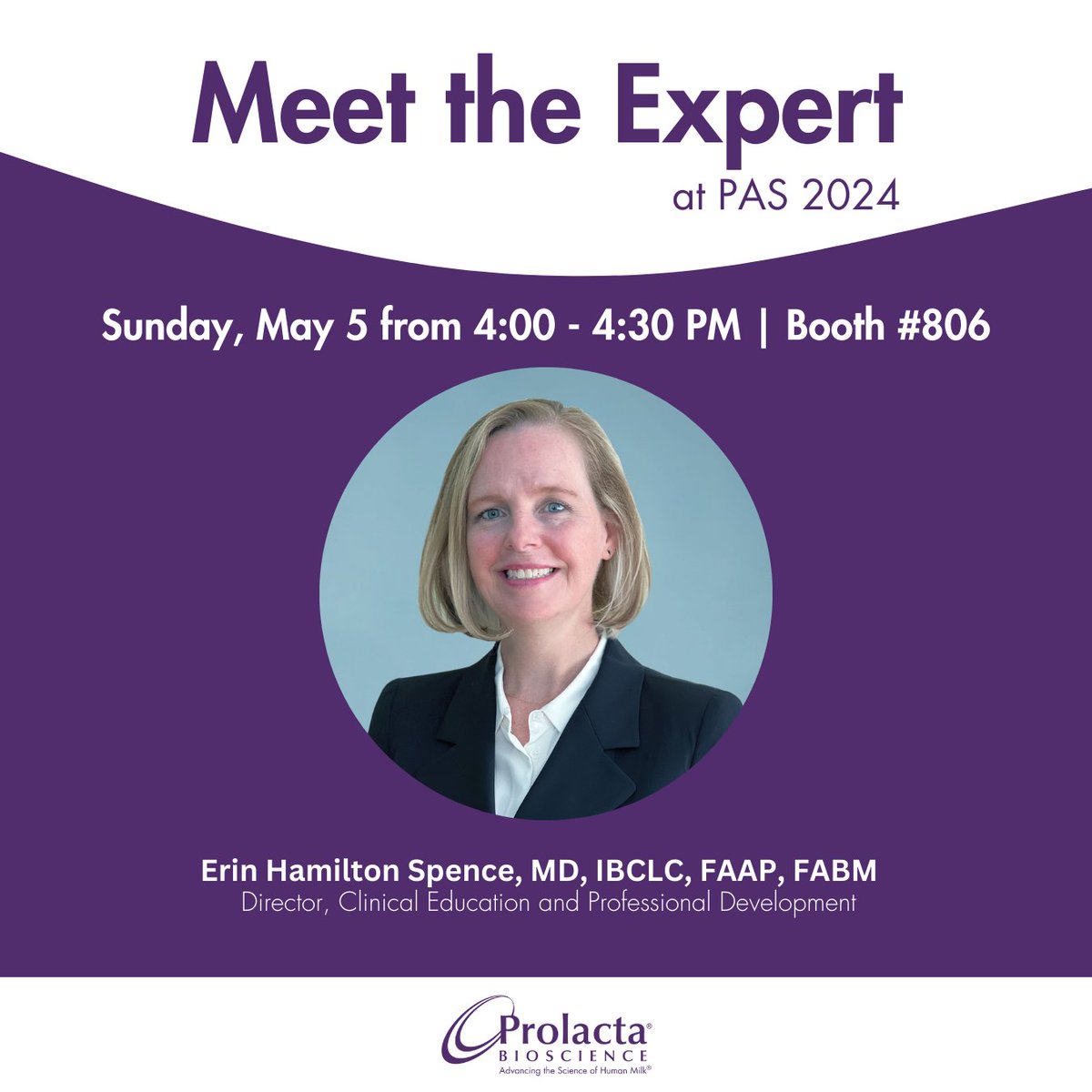 Join us at #PAS2024 for our 'Meet the Expert' session. Meet Dr Erin Hamilton Spence from our Medical Education team for insightful discussions on neonatal care and the clinical benefits of an #ExclusiveHumanMilkDiet.