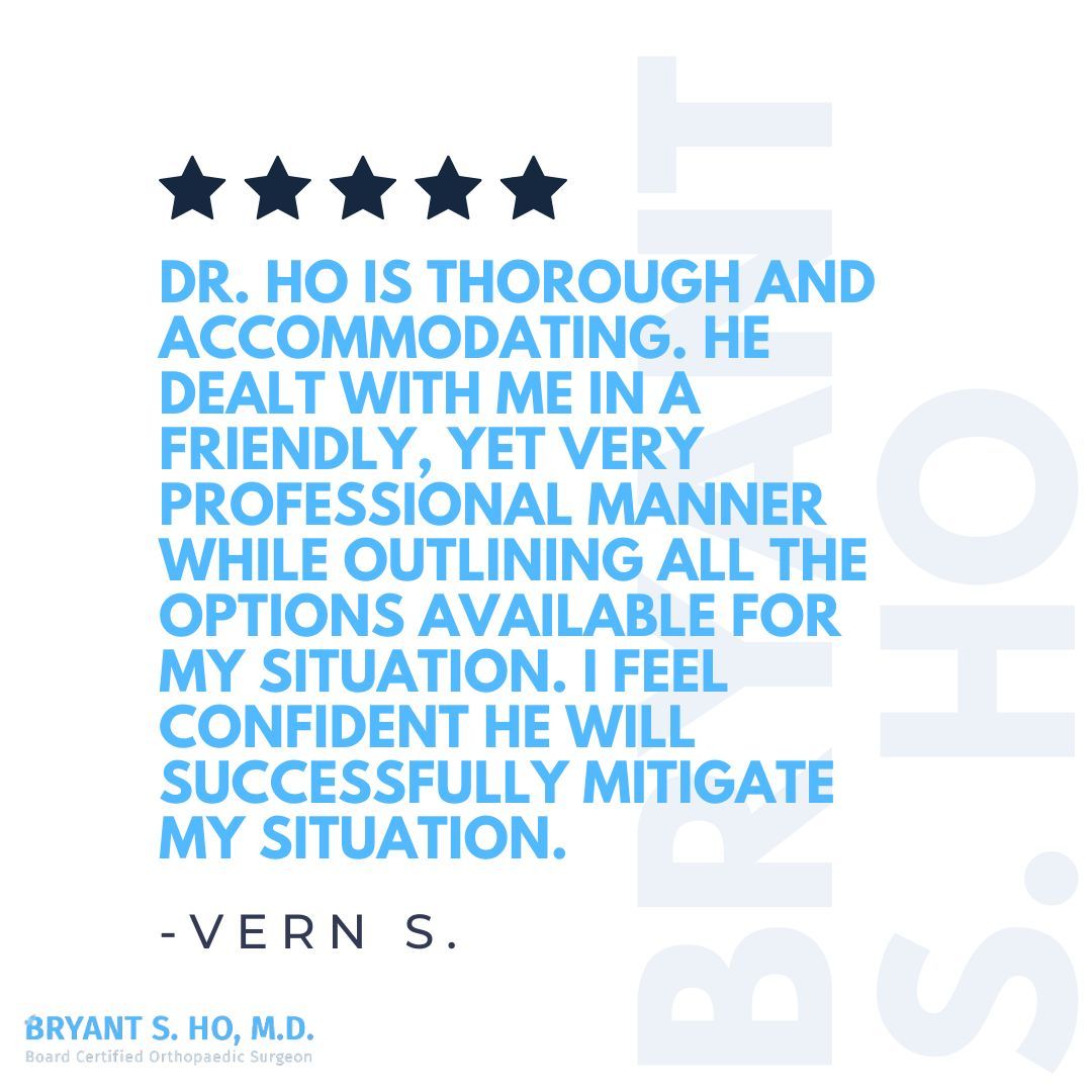 Vern, I am so glad you were satisfied with your care! #BryantHoMD #footandanklesurgeon #footandanklespecialist #patienttestimonial #testimonialtuesday