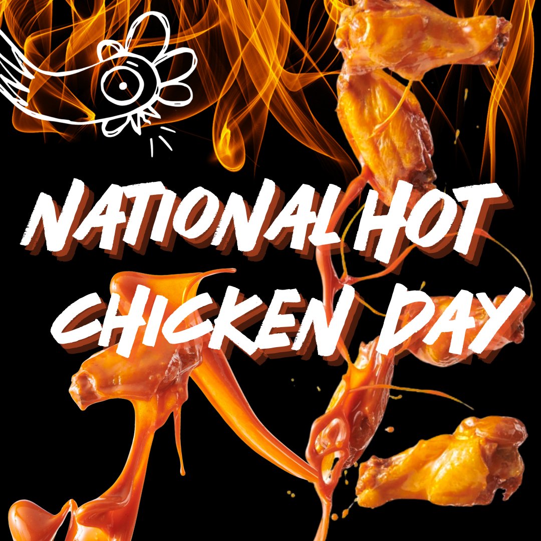 That's HOT 🔥 Happy National Hot Chicken Day! 🐔 Make this celebration LIT and order now: bit.ly/OnlineOrdering… #NationalHotChickenDay #HotSauce