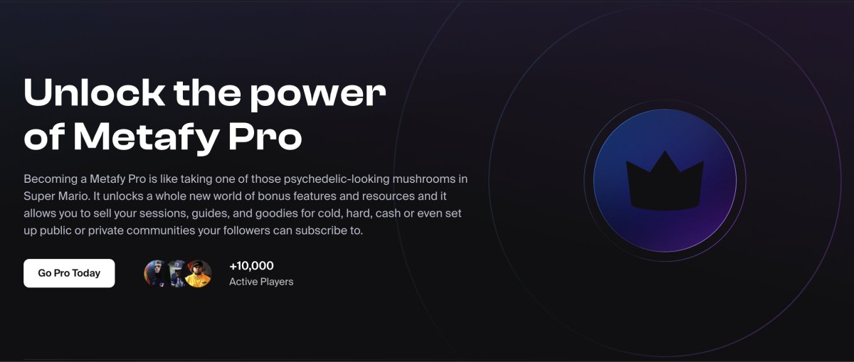 ⚡ @TryMetafy is empowering the players, streamers, creators, and coaches who make gaming great with the introduction of Metafy Pro ⚡ Experts can share knowledge and create exclusive communities where their fans can come together, all while keeping the cash they bring in ↓
