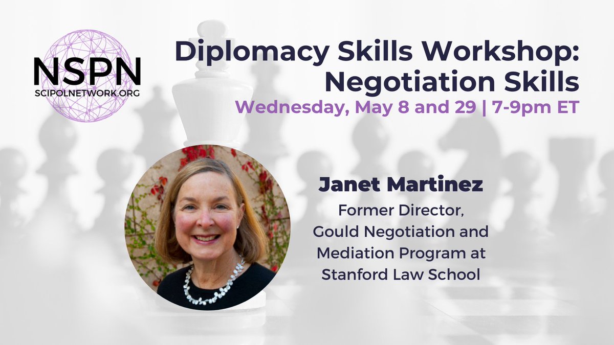 Looking for skill building opportunities in #SciPol and #SciDip? Join our Science Diplomacy Committee for a two-part negotiation workshop on May 8 and May 29 from 7-9pm ET!

Register to join both sessions: ow.ly/tNC450RlKnC