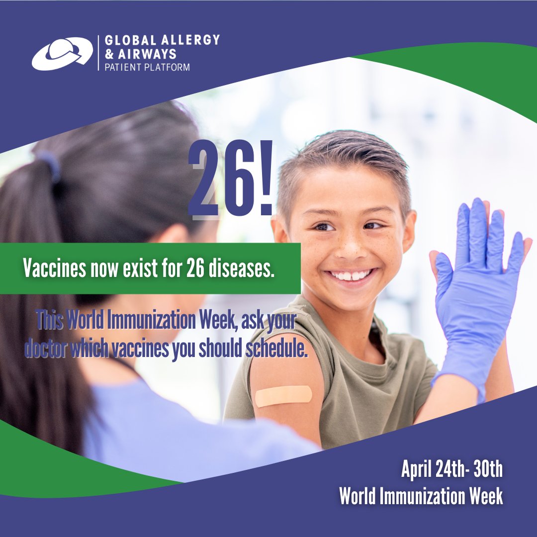 🥳 We're celebrating vaccines for 26 diseases! As World Immunization Week closes, check with your doctor to keep your vaccine schedule up-to-date. 
#WorldImmunizationWeek #Vaccines #GAAPP #Healthforall