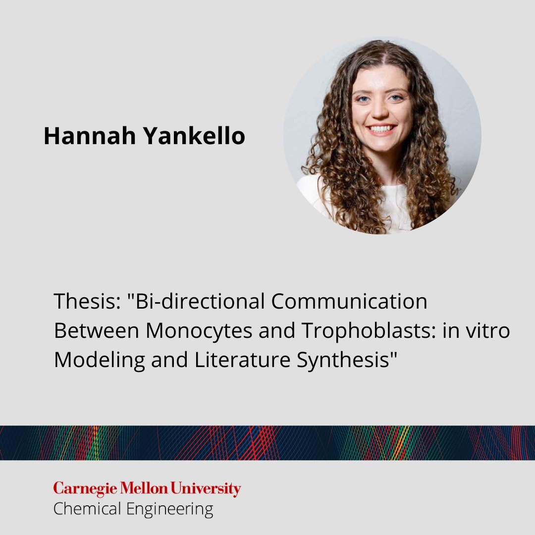 Congratulations to @HYankello on a successful dissertation defense! Title: 'Bi-directional Communication Between Monocytes and Trophoblasts: in vitro Modeling and Literature Synthesis'