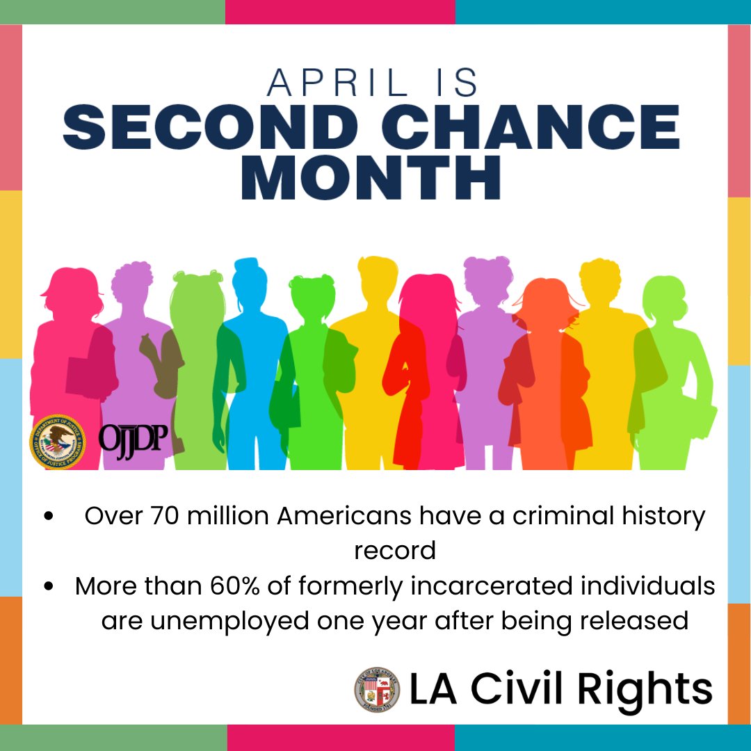 April is Second Chance Month, a time to recognize the important role of individuals, communities, and agencies across the country in supporting the safe and successful reentry of people returning from jails and prisons each year. #LAForAll