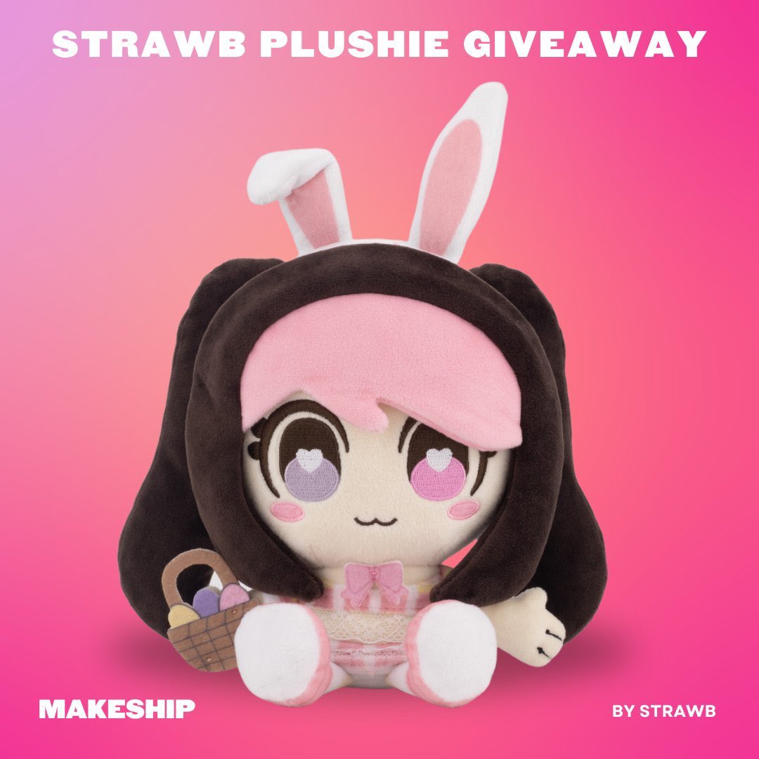 giveaway time! 🎉 you have the chance to win 1 of 2 limited edition strawbunny plushies!! 🤍🤍 how to enter? 1. follow @darlingstrawbie 2. follow @makeship 3. retweet this post ends in 24 hours, good luck! 🤍