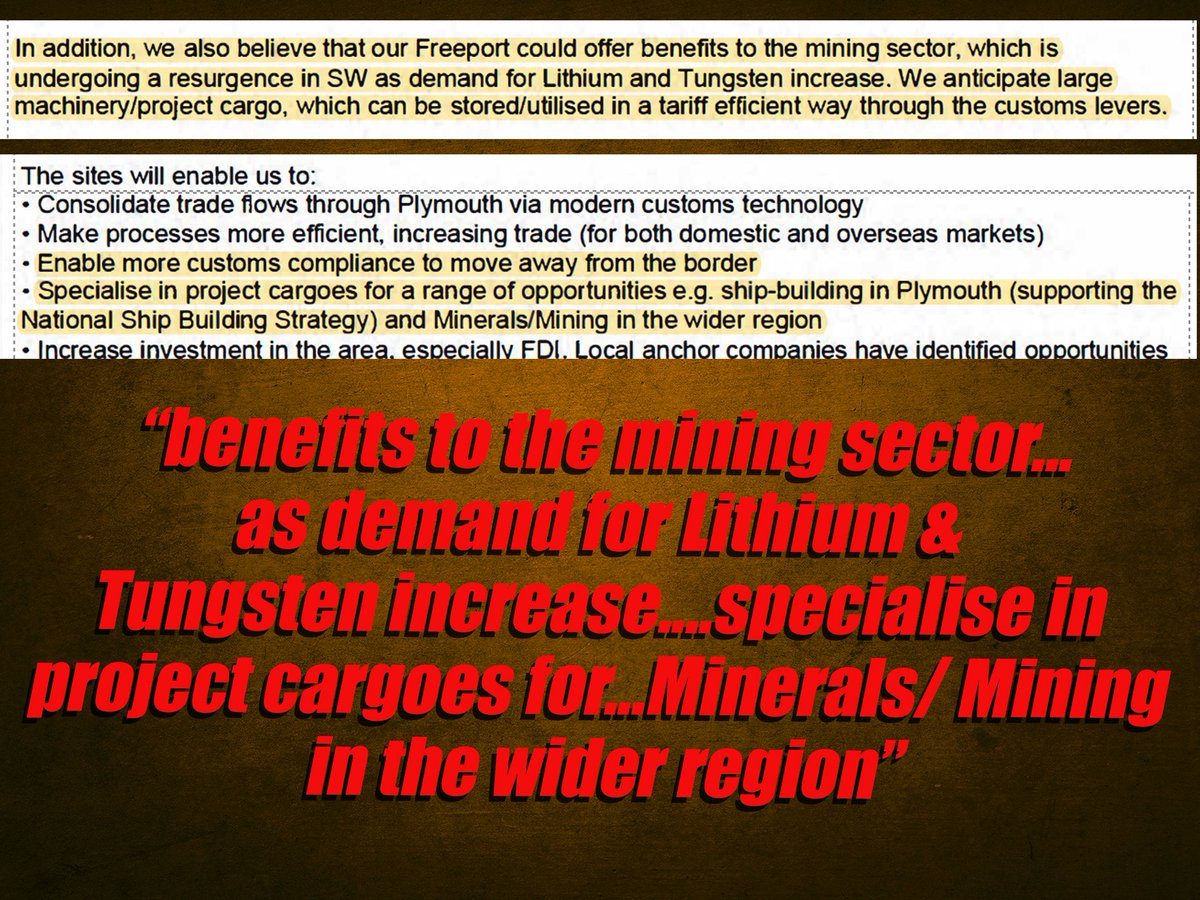 The Bid references mining & Lithium (which many Plymouth Freeport watchers discussed) + 'port & customs deregulation'. There is a lot to study - with content & implications for residents also prob. relevant to other freeports @SalvoFreeports