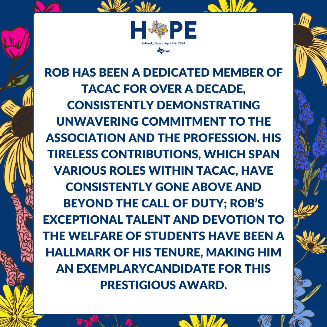 Today’s 2024 TACAC Awards feature is the incredible Rob Mooring. Rob was honored as the Founders Award recipient!