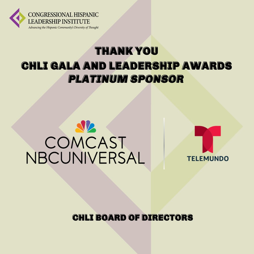 Thank you, @comcast, for your Platinum sponsorship at CHLI's 2024 Gala and Leadership Awards and your role as a CHLI board member. Your support for bipartisan internships empowers Hispanic college students and shapes future leaders. #TheCHLI2024 #ComcastSupports