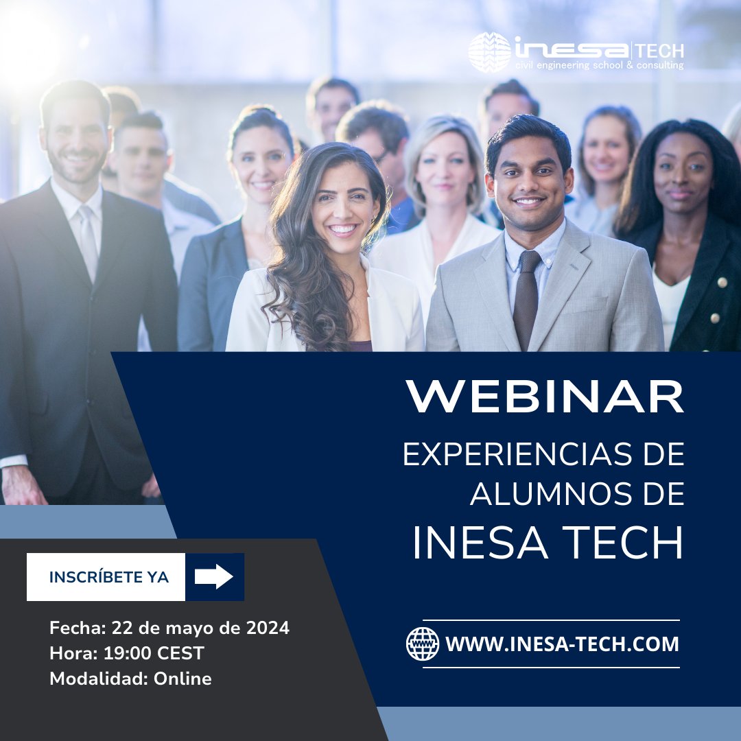 Únete a nuestros webinars gratuitos de mayo en INESA TECH. 
¡No te pierdas esta oportunidad de avanzar en tu carrera! Regístrate ahora.
inesa-tech.com/webinars/

#inesatech #BIM #IngenieríaEstructural #Webinars #Arquitectura #IngenieríaCivil #ingenieros #arquitectos #AECO