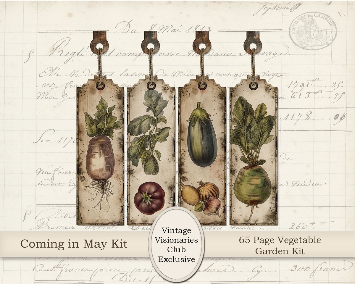 Coming to Vintage Visionaries Club on May 1st!  #junkjournal #junkjournal kit rusticplayground.com/vvc