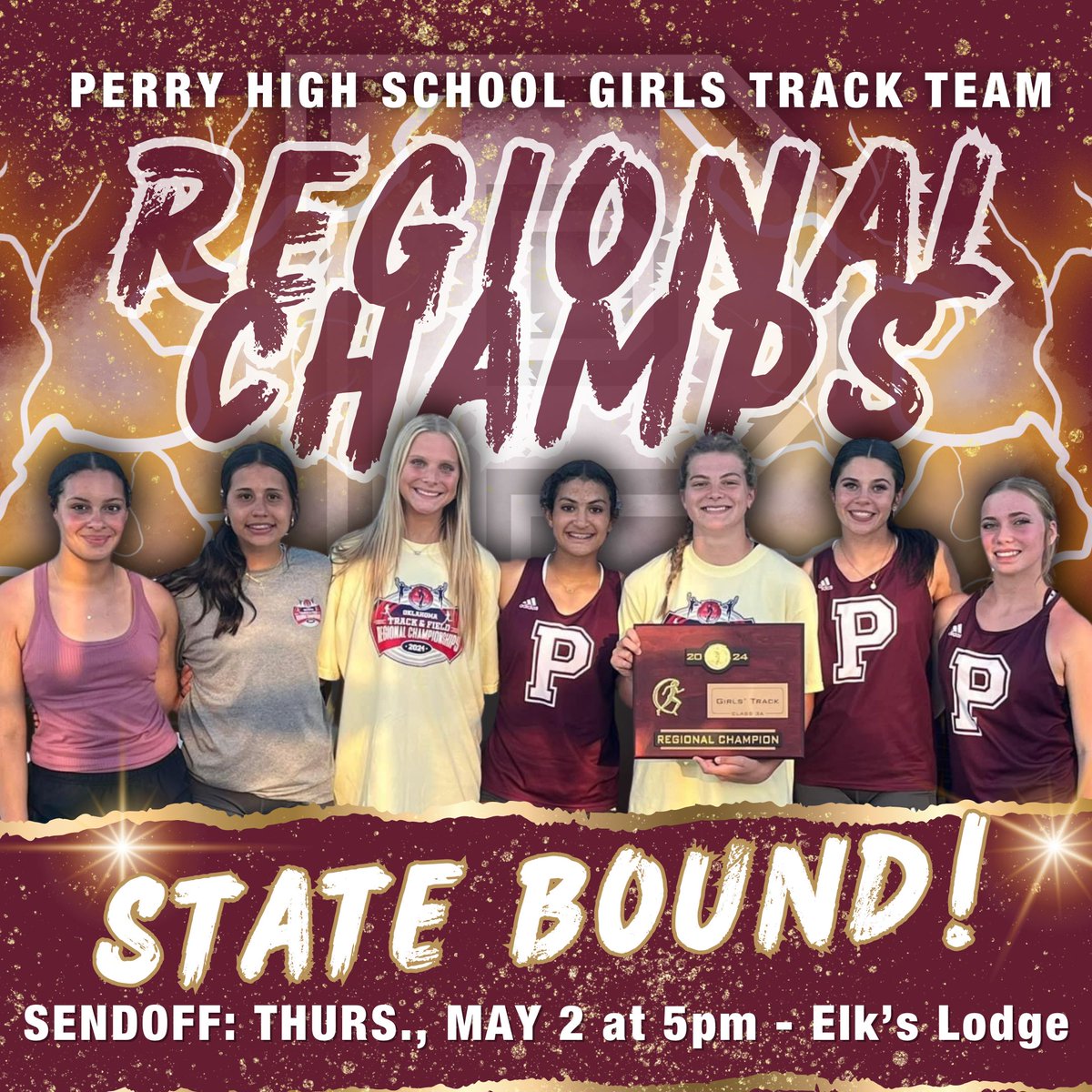 ⭐️TRACK STATE SEND-OFF this Thursday, May 2 at 5pm - gather at the old Elk's Lodge and cheer them on as they head to STATE! ⭐️
