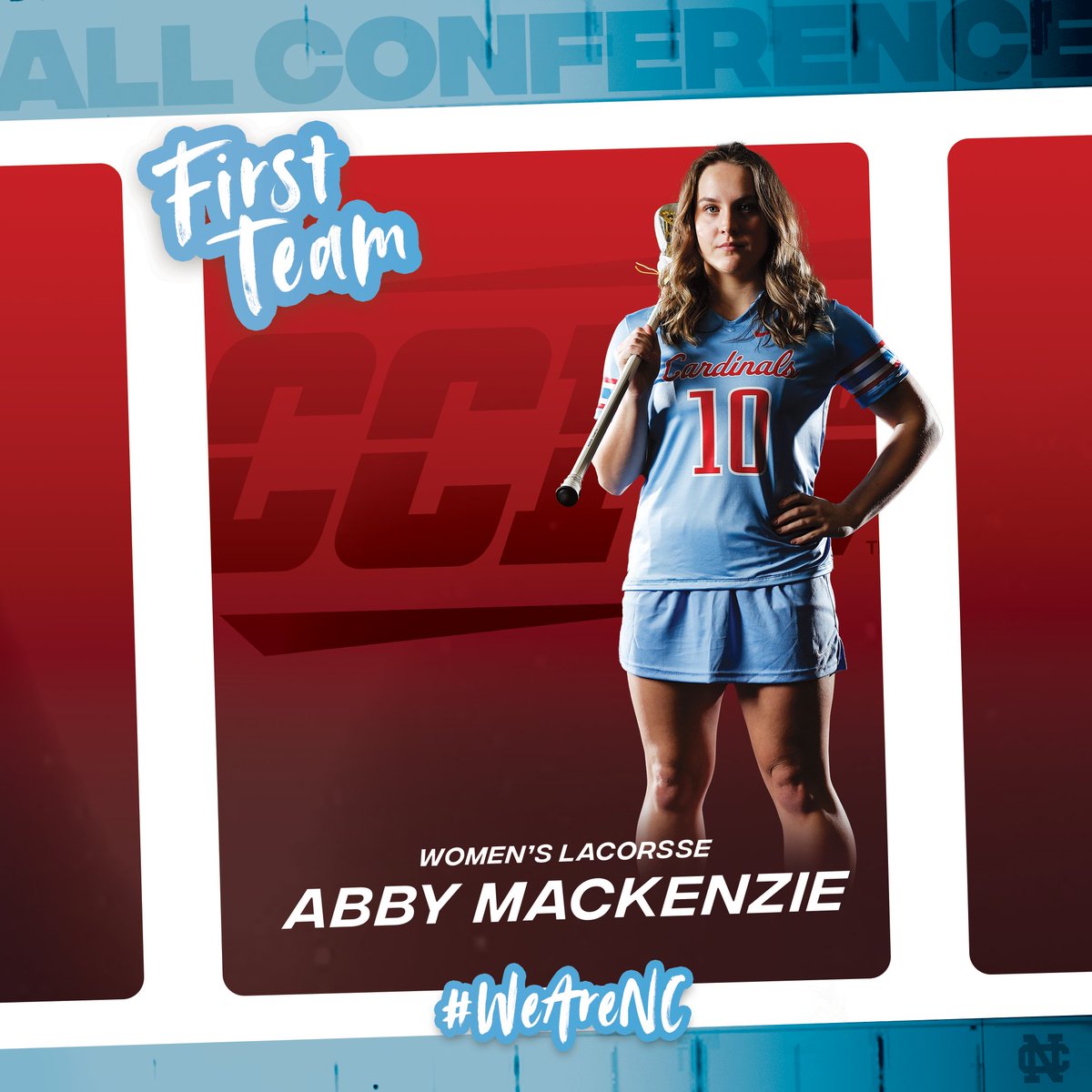 North Central junior Abby MacKenzie has been named to the 2024 All @CCIW_Athletics Women's Lacrosse First Team, as voted upon by the CCIW's head coaches. MacKenzie is the Cardinals' leading scorer and leads the conference in draw controls. bit.ly/4djqtlU #WeAreNC 🥍