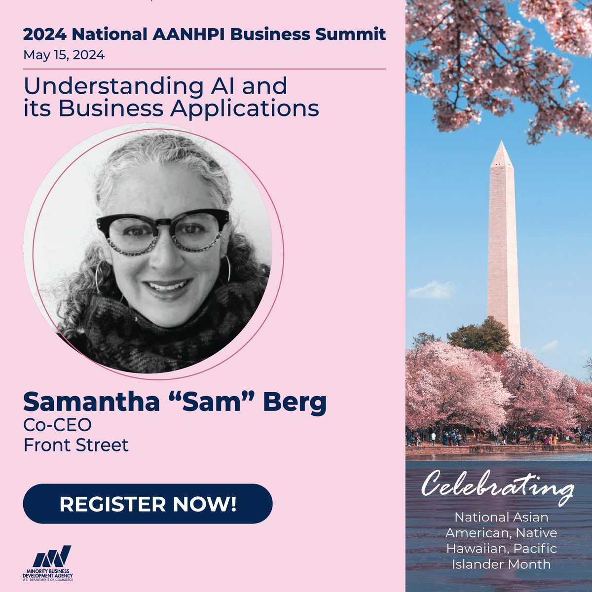 Join MBDA for its “Understanding AI and its Business Applications' session at the 2024 National AANHPI Business Summit, where expert speakers will share insights on the potential contributions of AI to the world of business. Stay up to date by visiting ow.ly/mNOQ50R4gzc.