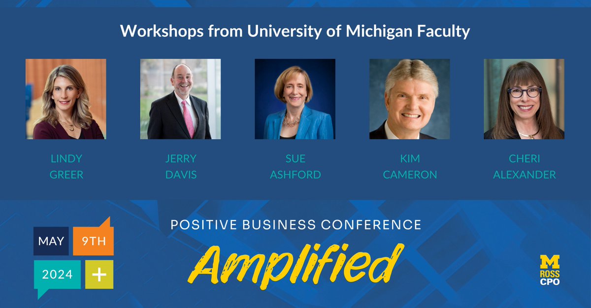 Don't miss workshops from Lindy Greer, Jerry Davis, Sue Ashford, Kim Cameron, and Cheri Alexander. We can't wait to connect, learn, discover, and be inspired together. Online and in-person options are available. Register today, there's still time ❗ positivebusinessconference.com
