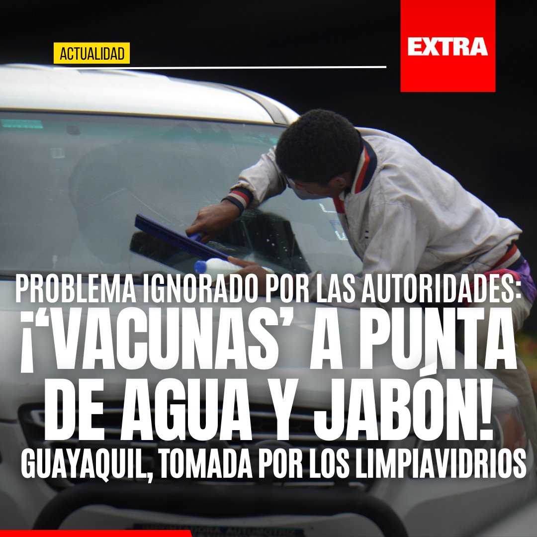 #Guayaquil ¡NADIE HACE NADA!🚨😰 Han sido calificados como los nuevos extorsionadores, aunque no portan un arma (al menos no la mayoría, según reconocen los conductores). Los limpiavidrios se despliegan por toda la ciudad, y las autoridades no actúan. ow.ly/OZ4z50Rswtu