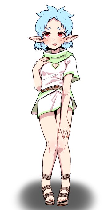 青髪エルフちゃんのキャラデザをしました。 
