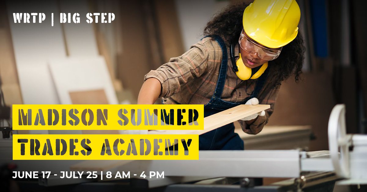 Join us and @OFSMadison at our #Madison Summer #Trades Academy, June 17 - July 25. Develop your skills and receive credit toward becoming a #RegisteredApprentice 🌟 📅 Monday - Thursday | 8 AM - 4 PM 📍 2829 Perry St, Suite 205 Register by June 3: 🔗 wrtp.org/event/2024-sum…