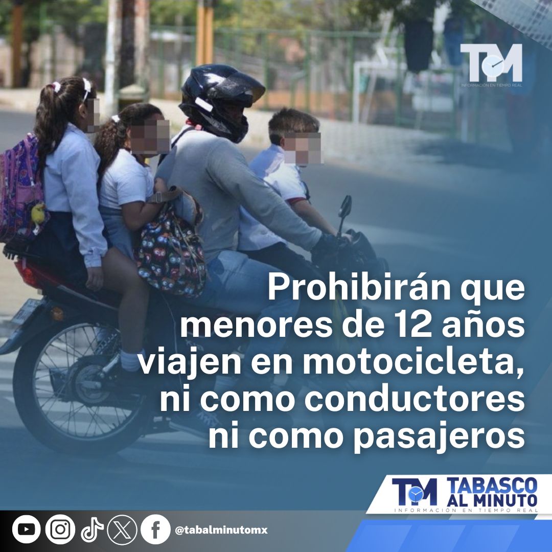 🟦#Destacados | El objetivo principal de esta reforma es salvaguardar el bienestar de los menores de edad. Con ello, se establece una prohibición directa al traslado de niños menores de 12 años en motocicletas si no cuentan con la capacidad de sujetarse por sí mismos o de apoyar…