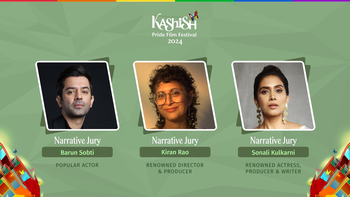 Super excited to have @BarunSobtiSays, @raodyness and @sonalikulkarni as the esteemed Narrative Jury for #KASHISH2024!🏆 Together, they will select winners across 5 prestigious awards categories at the festival. #NarrativeJury #BarunSobti #KiranRao #SonaliKulkarni