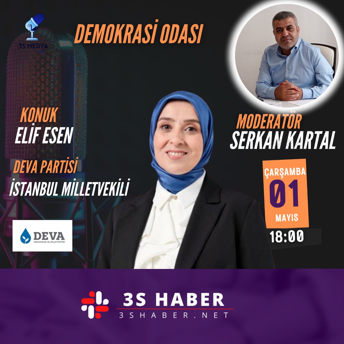 #DemokrasiOdası Yarın saat 18:00 Konuğumuz @devapartisi İSTANBUL MİLLETVEKİLİ Sn @elifesendeva ile Gündeme dair herşeyi konuşacağız Sorularınızı sosyal medya hesaplarımızdan iletebilirsiniz @alibabacan @3SMEDYA_resmi 👇👇 youtube.com/live/1MWrO5E8Z…