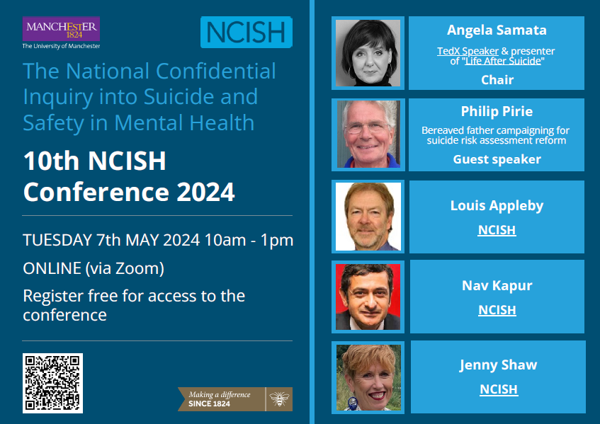 📣1 week to go until our 10th @NCISH_UK conference📣. Have you booked your place yet? We will be presenting the latest UK-wide findings relating to people who died by suicide between 2011 and 2021. Tickets available here: eventbrite.co.uk/e/ncish-10th-c…