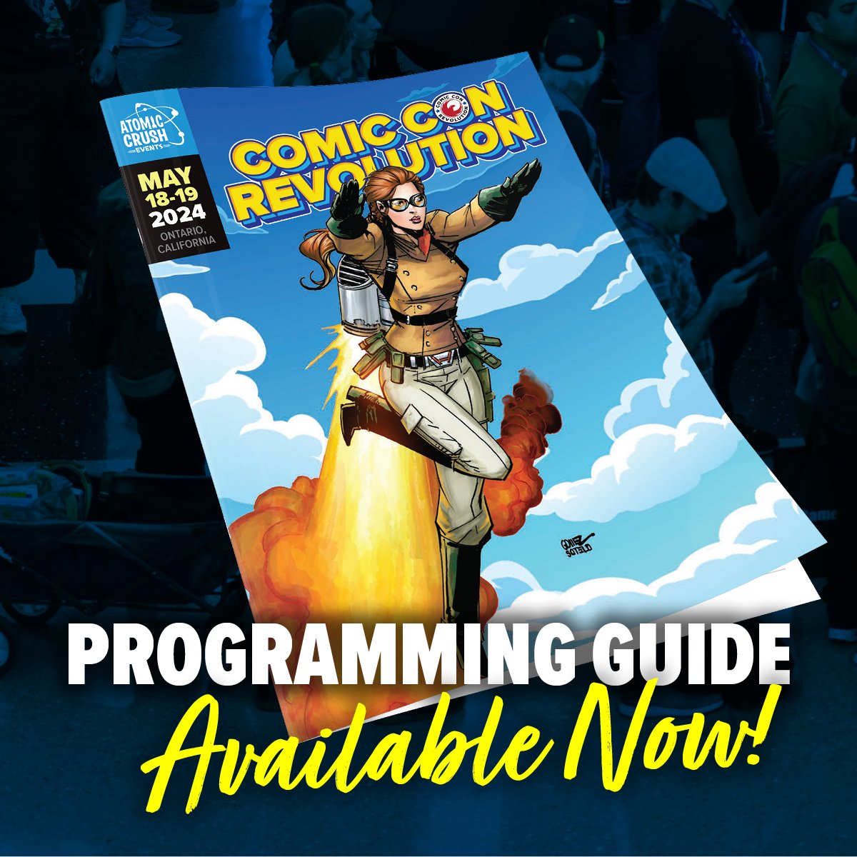 🚀 Our Full Program Guide is HERE: maps, exhibitor, creator & guest listings, panel info, guest pricing, etc! Download now & start planning your #ComicConRevolution experience!

Tix: CCRTix.com
Program Guide: qrco.de/ccr24
 #comiccon #inlandempire #socal