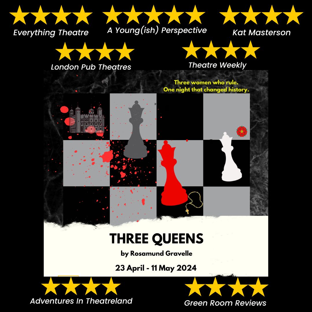 Are the #Tudors your Roman Empire? Come see critically acclaimed Three Queens, where we shine a spotlight on teenage 'Ten-Day Queen' #LadyJaneGrey & bring to life Mary I, Elizabeth I, Kat Ashley, Sir Robert Dudley, & Cardinal Pole. Fun times! 🎟️ buff.ly/3VyRfQY