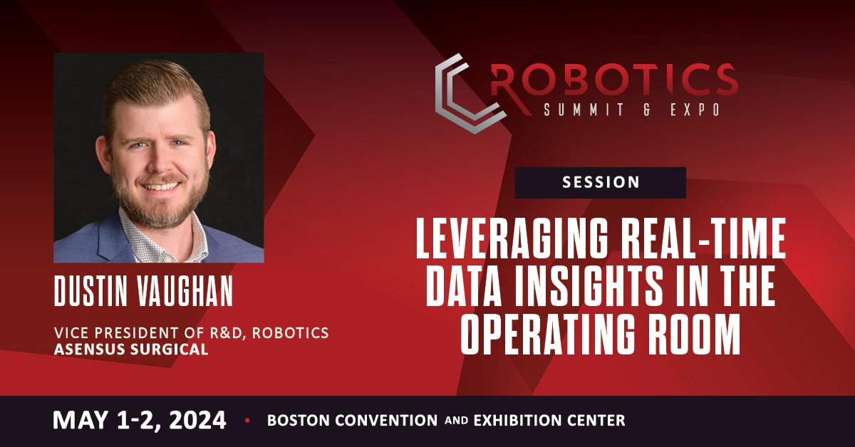 Asensus Surgical (@asensussurgical) on Twitter photo We’re excited to share that Dustin Vaughan, Vice President of R&D, Robotics, at Asensus will take the stage at <a href="/Robotics_Summit/">Robotics Summit & Expo</a>!
His keynote will delve into the development of the LUNA™ Surgical System, and the transformative capabilities of Augmented Intelligence.
#RSE2024 We’re excited to share that Dustin Vaughan, Vice President of R&D, Robotics, at Asensus will take the stage at <a href="/Robotics_Summit/">Robotics Summit & Expo</a>!
His keynote will delve into the development of the LUNA™ Surgical System, and the transformative capabilities of Augmented Intelligence.
#RSE2024