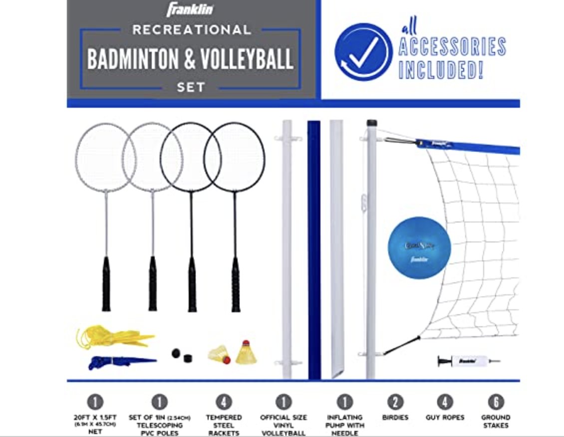 $12.xx (reg $44.xx) free ship w prime Franklin Sports Volleyball + Badminton Set mavely.app.link/e/2EZa8mEEdJb #ad