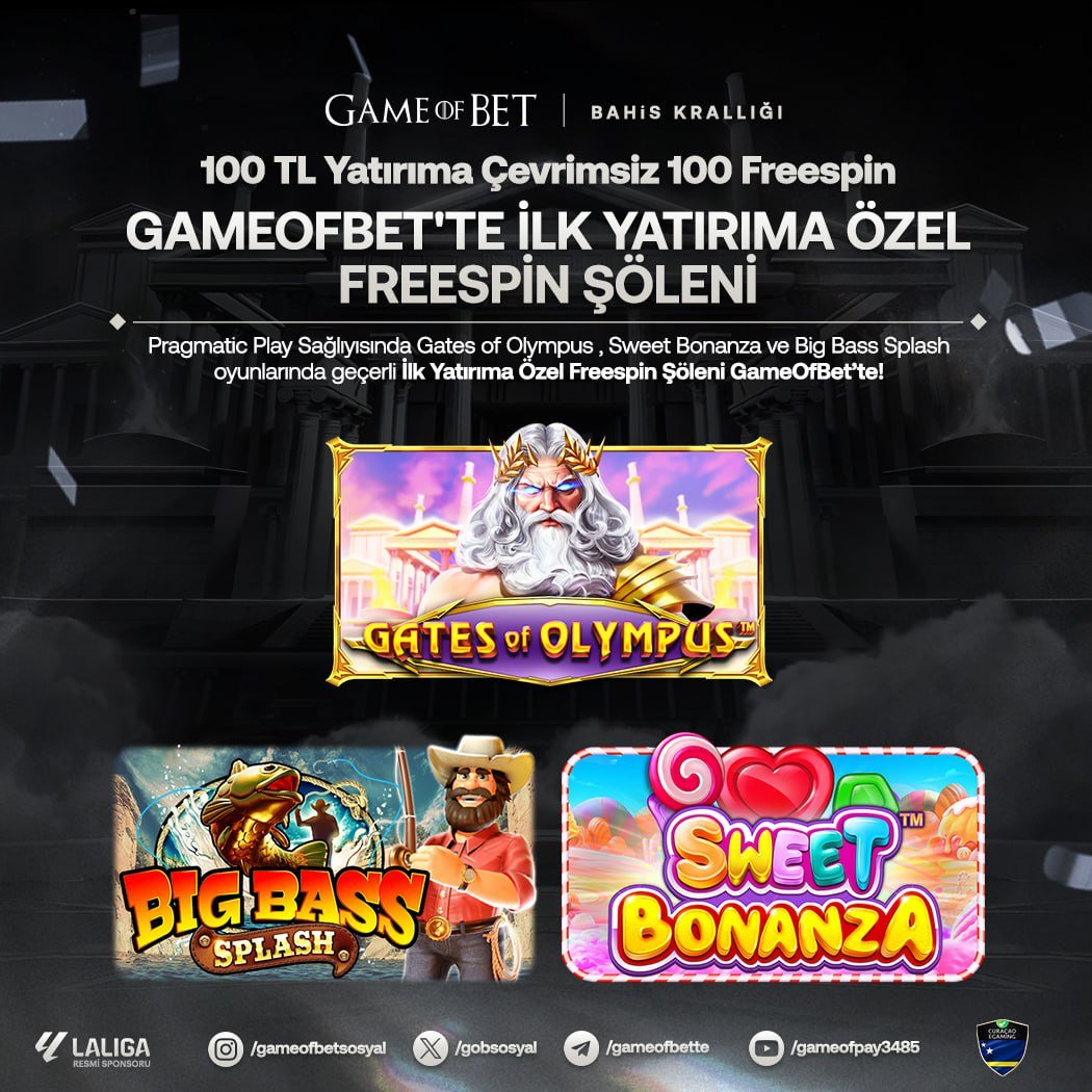 🐺Üye Ol : gob.today/guncelgiris 🎰#Gameofbet'te Freespin Şöleni Başladı 🎁İlk Yatırıma Özel 1️⃣0️⃣0️⃣ ₺ YATIRIMA 1️⃣0️⃣0️⃣ FREESPİN #Gameofbet'ten Hediye ⬇️Geçerli Oyunlar⬇️ ⚡️Gates Of Olympus 🎣Big Bass Splash 🍭Sweet Bonanza 🎉En Sevilen Oyunlarla Kazanma Keyfi #Gameofbet'te