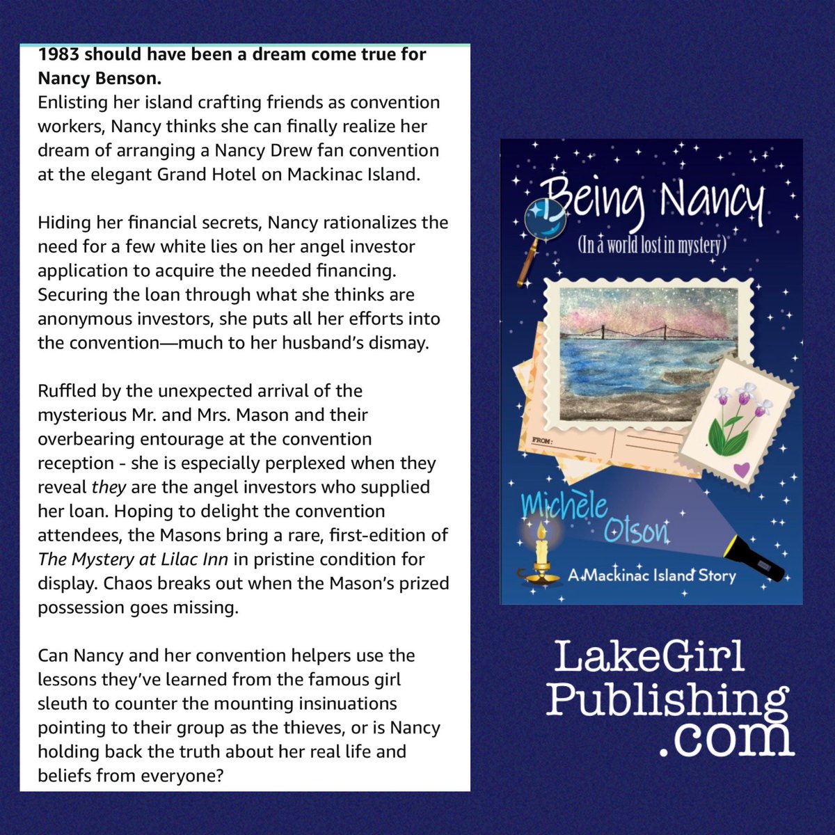 @PFDonato Feel like you’re at a Nancy Drew convention-on Mackinac Island. Being Nancy (In a world lost in mystery) available everywhere! LakeGirlPublishing.com #writerslift #read #books