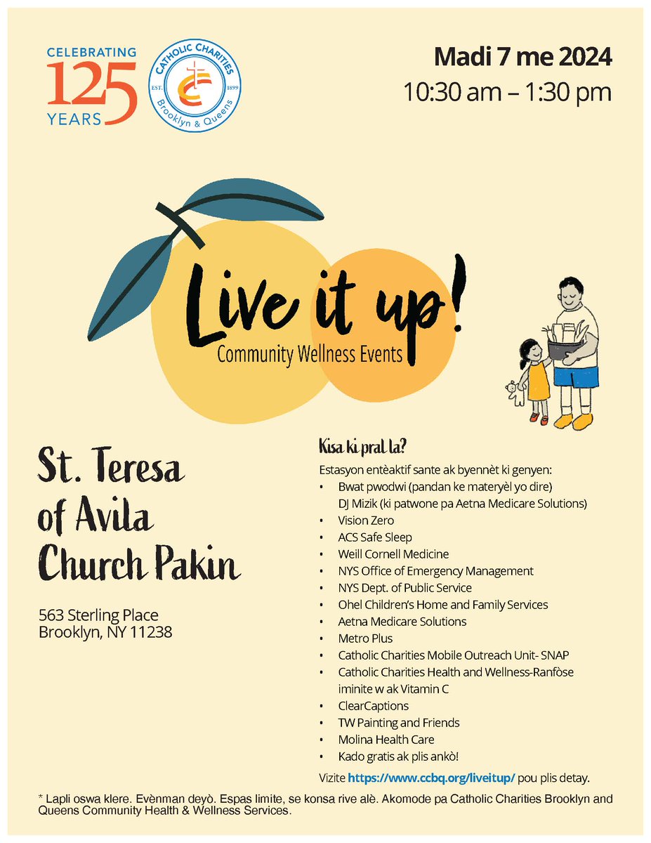 🌟Join us on May 7th in #Brooklyn for our #LiveitUp event! 🎉 Get ready for a day of #healthandwellness, #community resources and amazing vibes. Don't miss out! See you there!

#CCBQ #BetheSolution #Community #CommunityOutreach #FitFam