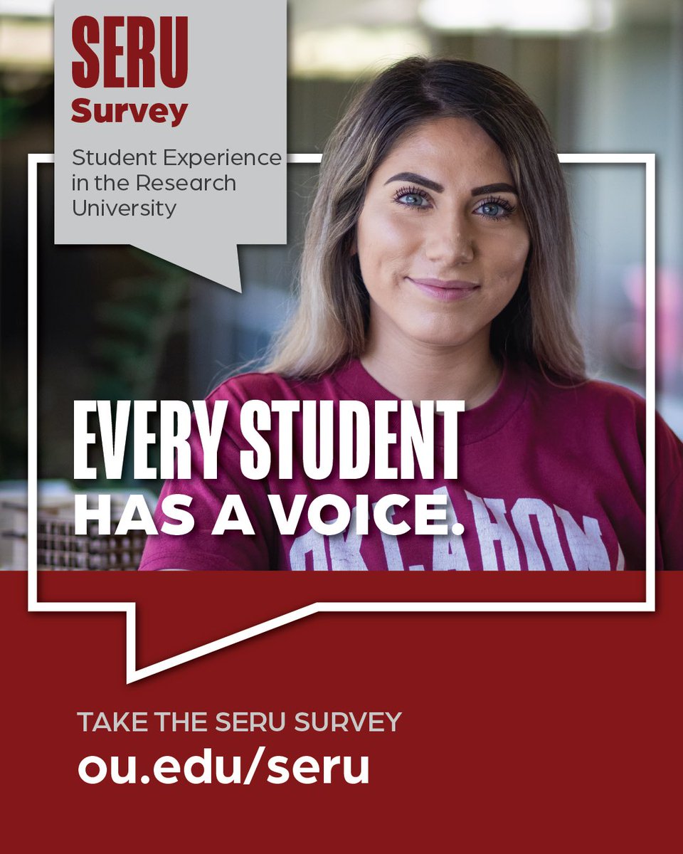 Take the SERU survey and get a cool shirt. 👕 😎 ou.edu/seru