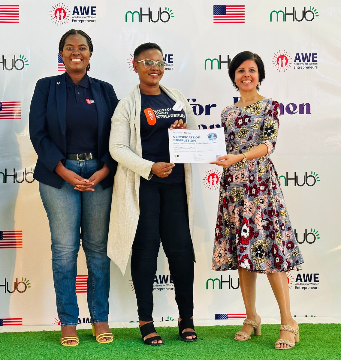 USEmbassyLLW's tweet image. Thrilled to participate in a graduation ceremony for Academy for Women Entrepreneurs (AWE) implemented w/ @mHub. Congrats to the inspiring business owners! Through AWE in Malawi, U.S. govt has empowered 250 women + awarded $70,000+ in seed capital #AWEnergized #ExchangeOurWorld