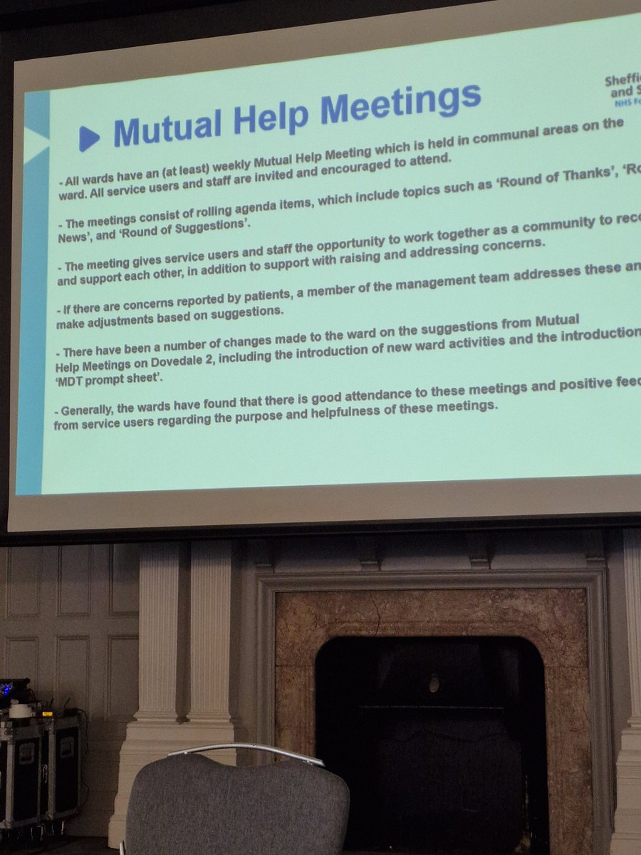 Finally Dovedale2 are talking about their work with #safewards #LRPC24. @Safewards remains our clinical intervention model of choice to reduce the need for RPs @SHSCFT