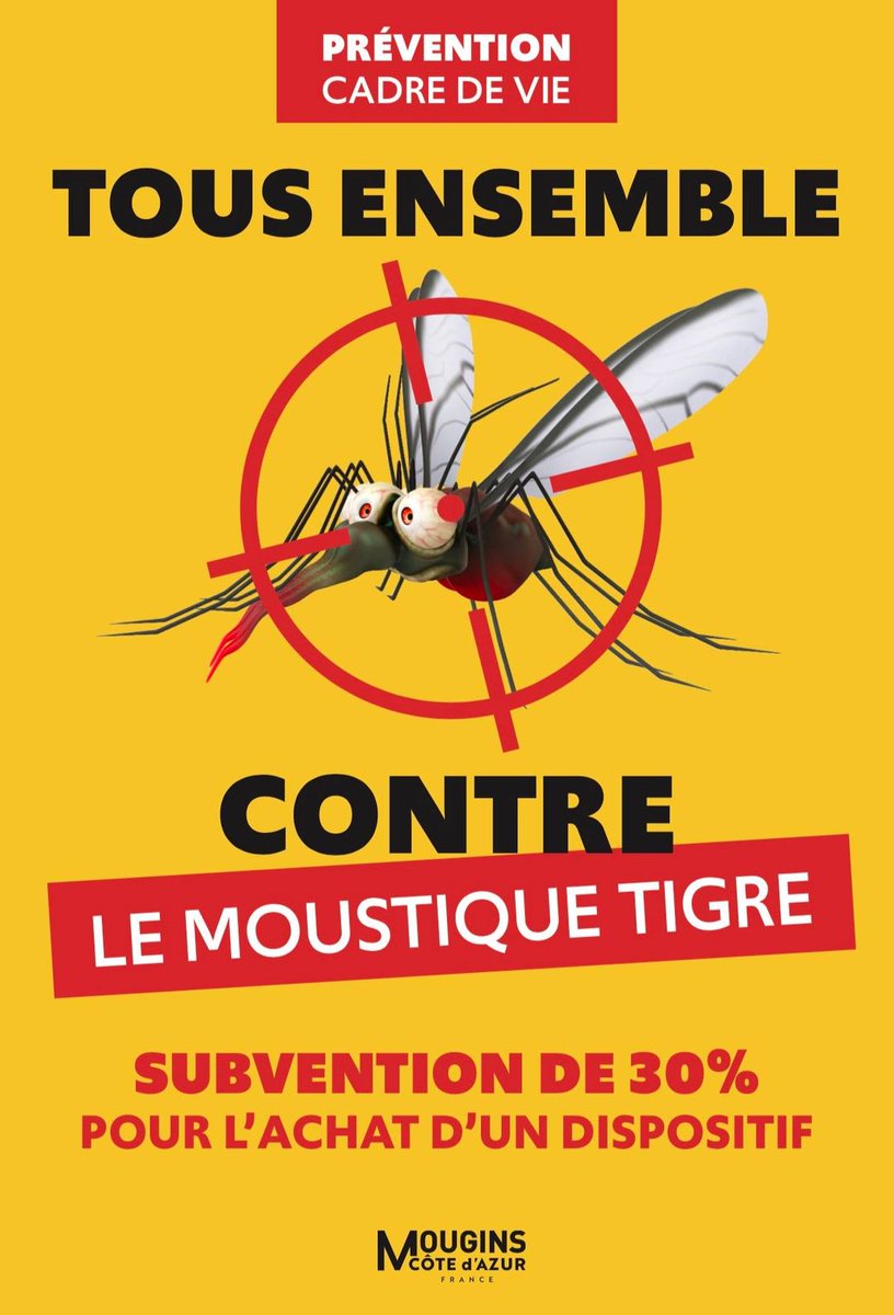 PENSEZ-Y 🦟 Dispositif anti-moustique : la ville de #Mougins vous subventionne ! ▶️ Acquisition d’un dispositif breveté de lutte contre la prolifération des moustiques ▶️ Jusqu'à 30% du prix d’achat, plafonné à 300€ + infos 👉 bit.ly/3c4Oimx