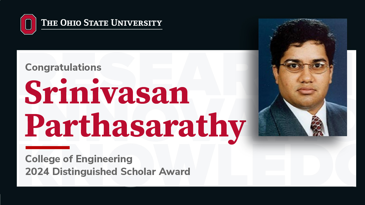 .@OSUengineering's Srinivasan Parthasarathy has earned the @OhioState 2024 Distinguished Scholar Award. He is a world-renowned expert in data analytics, high-performance data mining, graph mining, network analysis, database management and anomaly detection.bit.ly/4bfBiUj