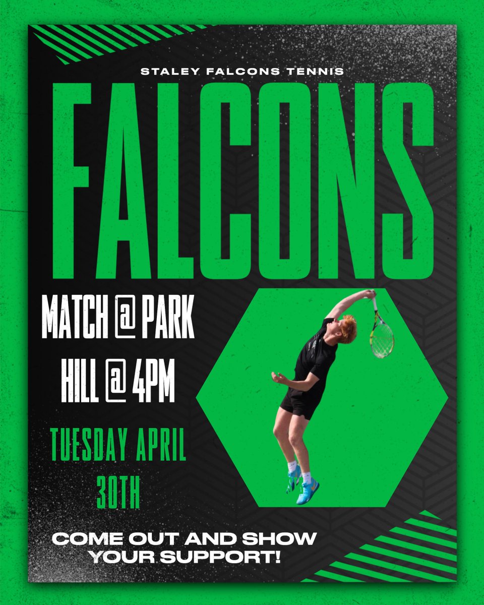 Away match today @ Park Hill for boys tennis! Lets go boys, good luck today! Come out and show your support for them! @SHSFalcons @TheNestSHS @Staley_Tennis
