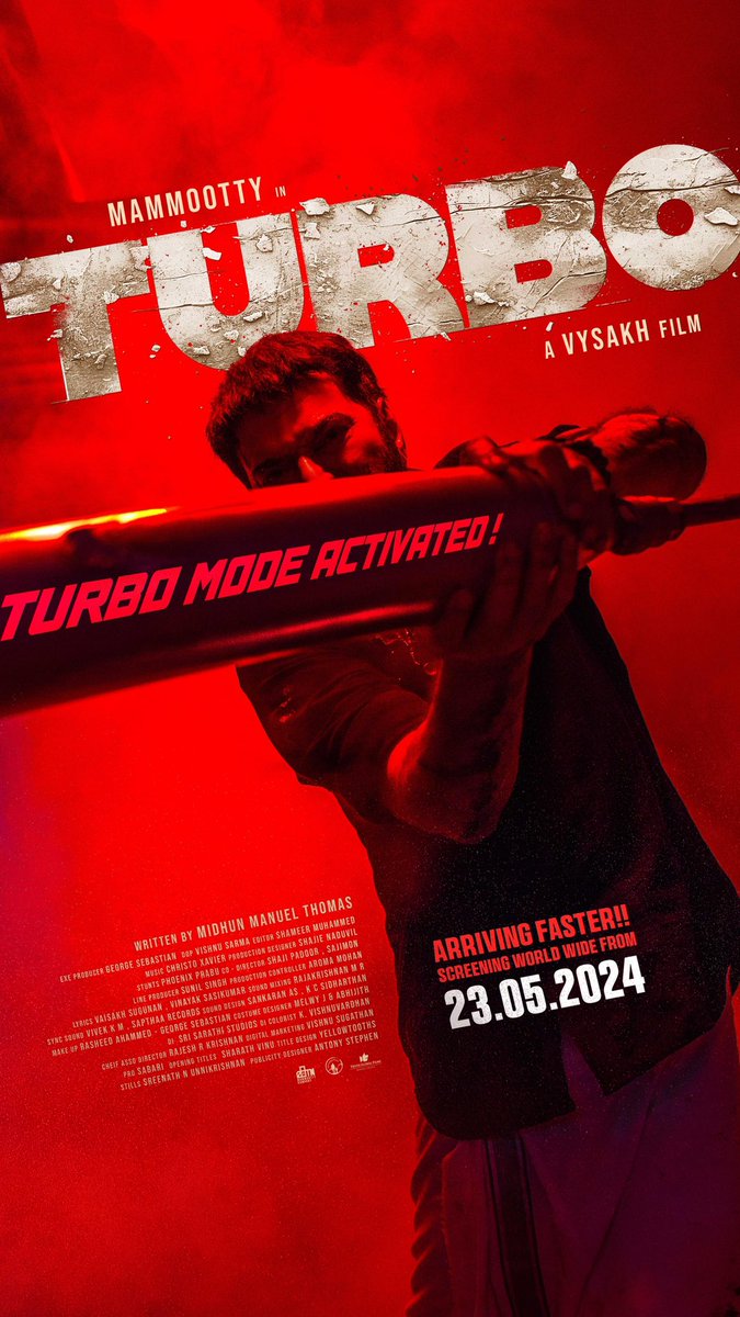 Coming to #Mollywood with #turbo #turbo Excited for this one ❤️ #turbo in cinemas worldwide on May 23 2024 .. @mammukka @MKampanyOffl @TurboTheFilm