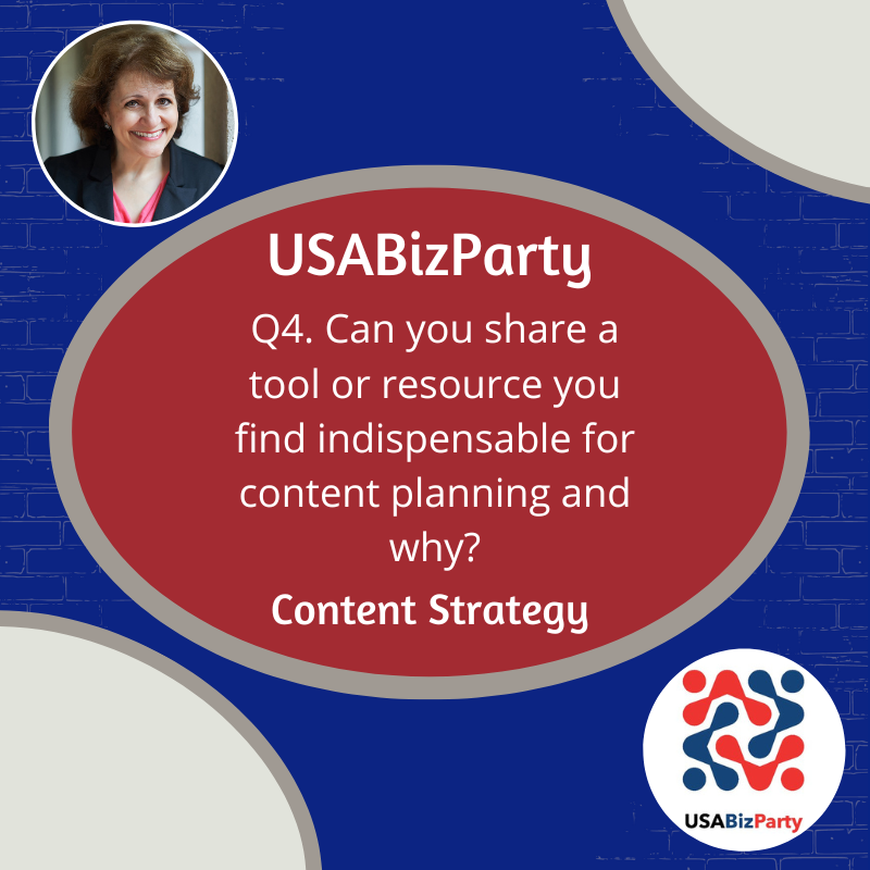 Q4. Can you share a tool or resource you find indispensable for content planning and why? #USABizParty