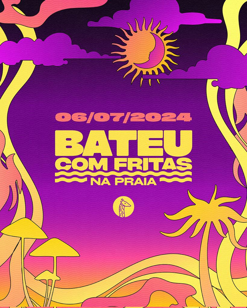 🍟 BATEU COM FRITAS NA PRAIA • 6 DE JULHO 🦒

nosso próximo encontro já tá marcado, e, pela primeira vez, faremos a BATEU com fritas na praia 🏖️ e essa edição vai ser ainda mais incrível!

🎟️ SE LIGA! as vendas iniciam na segunda-feira, 6 de maio, às 14h 

mais infos em breve 👀