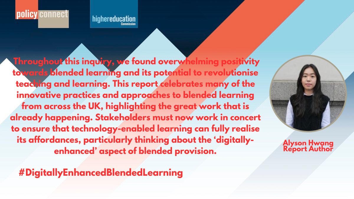 “Throughout this inquiry, we found overwhelming positivity towards blended learning and its potential to revolutionise teaching and learning” - #DigitallyEnhancedBlendedLearning author @HwangAlyson. Read #DigitallyEnhancedBlendedLearning here: policyconnect.org.uk/research/digit….