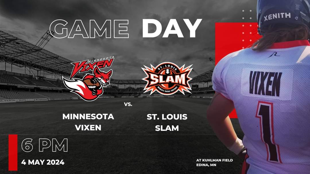 It's Game Week!! Join us this Saturday the 4th for our home opener against the St.Louis Slam! Get your tickets online now before they increase on May 1st. mnvixen.com/tickets/