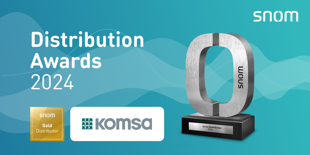 #Snom distributors are the greatest! Congratulations to #KOMSA for achieving the “Snom Gold Distributor 2024” status for all their hard work over the last 12 months! We are looking forward to another successful year ahead with you!
#snomawards2024 #weloveourpartners #distribution