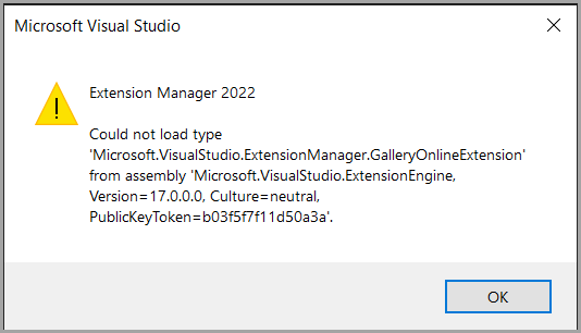Seems a recent update to VS2022 broke the following extension.

#visualstudio #vs2022