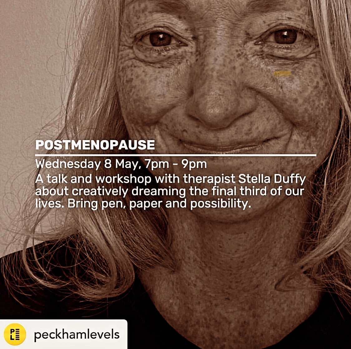Excited to offer the first workshop from my research - dreaming our #creative #postmenopause - the possibilities beyond the #ageism & #misogyny that tell us #menopause is the end! Weds 8th, 7-9pm, @peckhamlevels Booking: eventbrite.com/e/conversation…