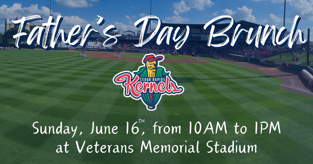 You're invited to celebrate Father's Day with us! We will be hosting a Father's Day Brunch at Veterans Memorial Stadium on Sunday, June 16th, from 10AM to 1 PM. This is the best way to treat the father figures in your life to a Party at the Park! Tickets will go on sale May 14th