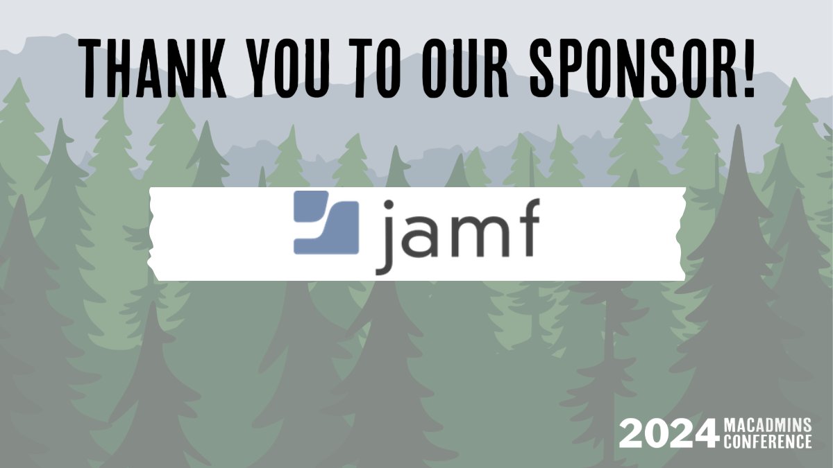 Thank you, Jamf ( @JamfSoftware  ), for sponsoring MacAdmins Conference 2024! We appreciate your support. 

Join us July 9-12 for top-notch sessions, networking, and more. Secure your spot today! macadmins.psu.edu

#psumac #MacAdmins