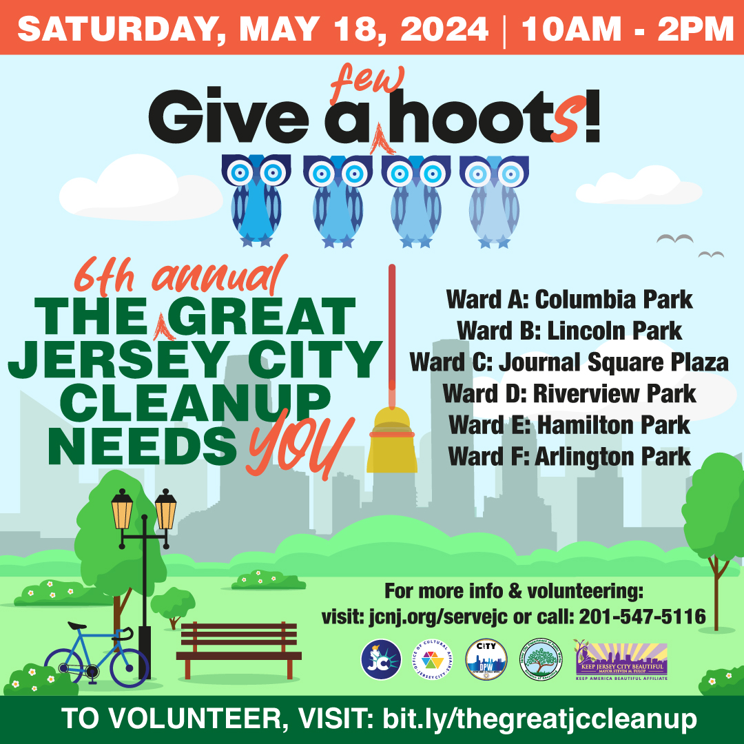 Keep Jersey City Beautiful on Saturday, May 18th with the 6th Annual Great Jersey City Cleanup!