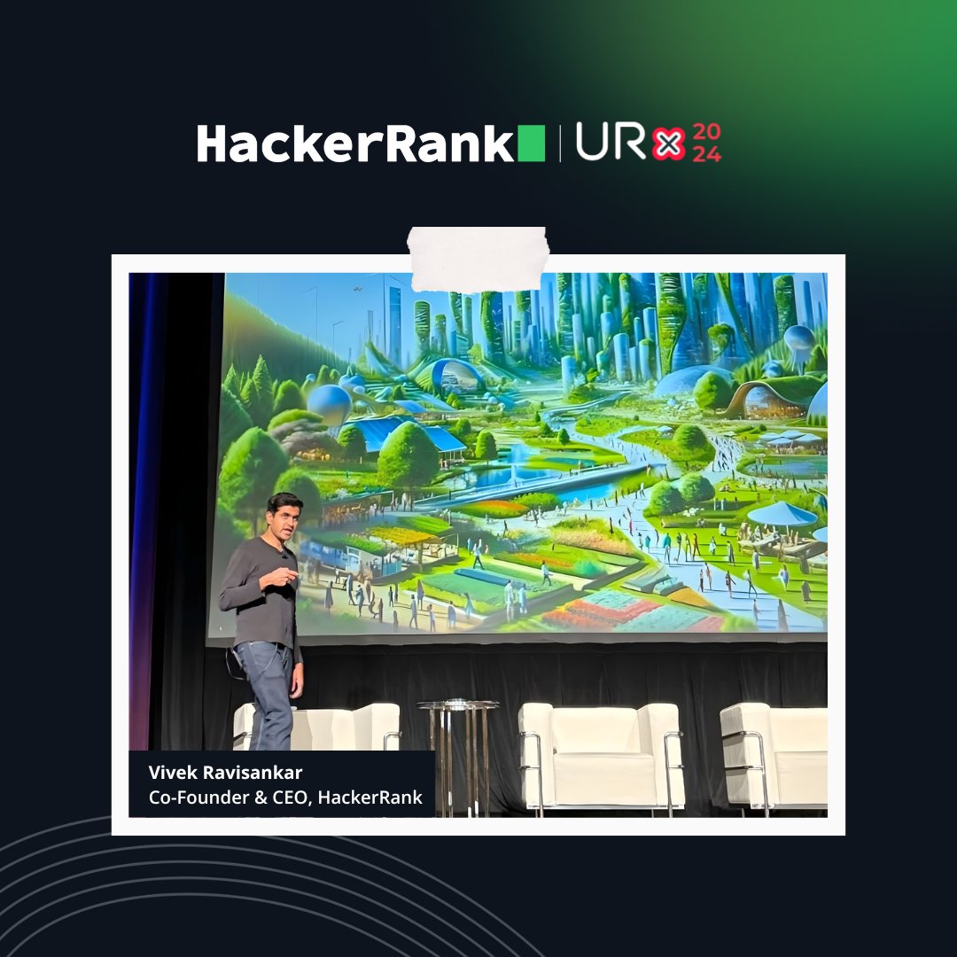 Our CEO, @rvivek, presented at the @urxcommunity conference in LA, discussing AI's impact on tech hiring. We also hosted an engaging booth at the conference, showcasing HackerRank Engage. ✨ Check it out now: hackerrank.com/products/engag…